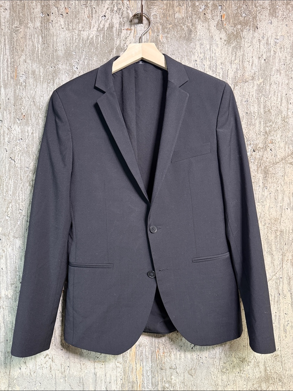 LE 31 BY SIMONS Men's Wool Blend Stretch Suit Jacket Size 34 In Black
